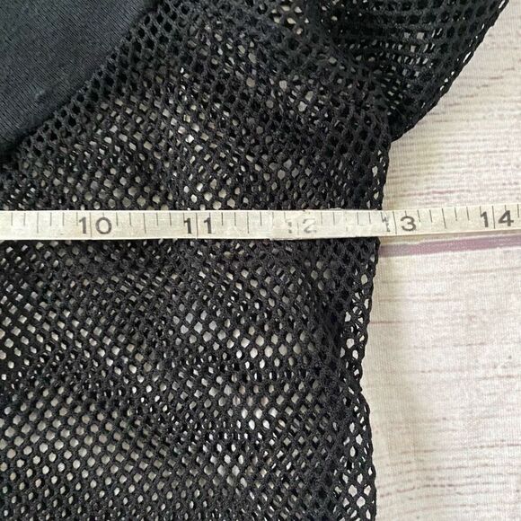 Chesley women netted 3/4 sleeve scoopneck crop top black - Picture 8 of 9